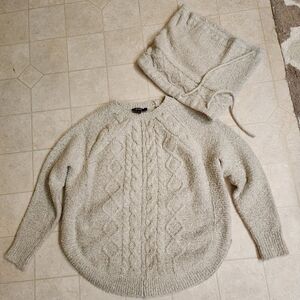 Simply Vera Vera Wang Removable Cowl Neck Cable Knit Sweater